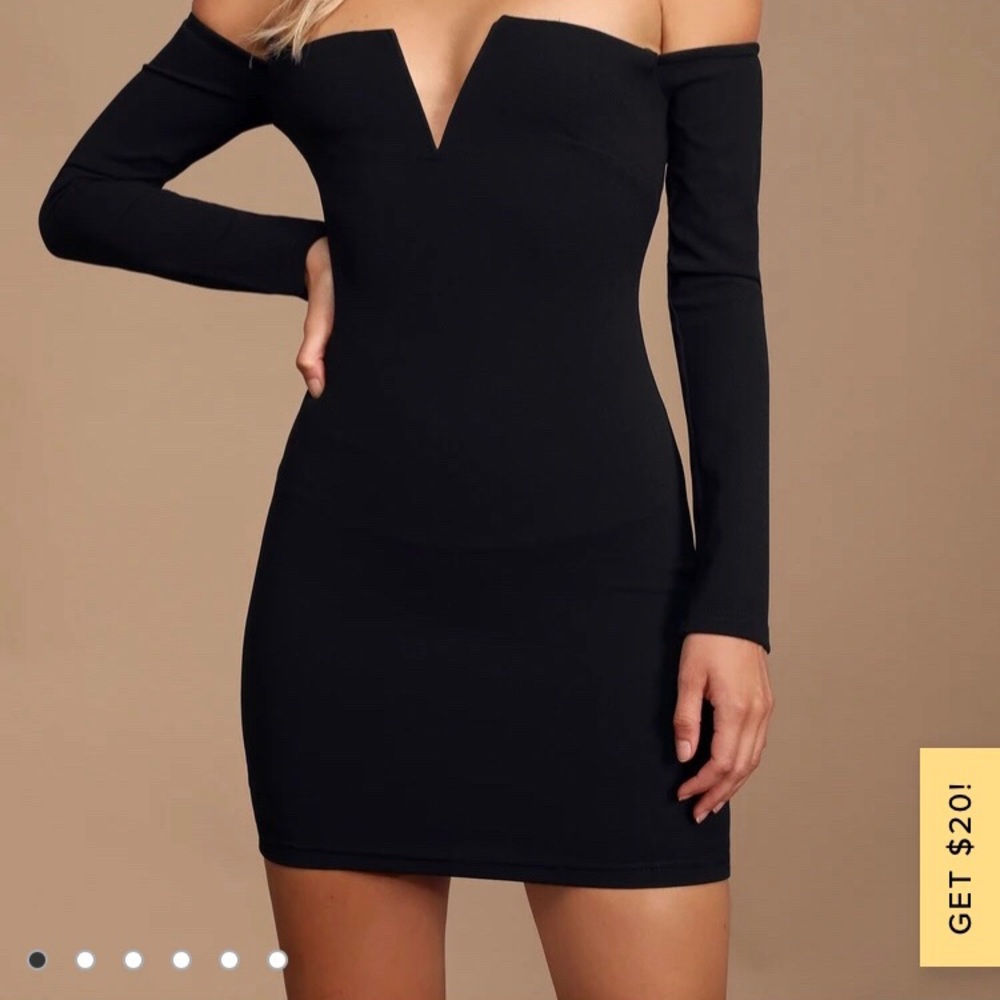 Black Off-the-Shoulder Bodycon Dress
